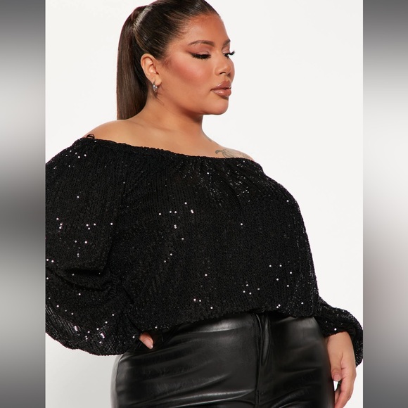 Sarah Sequin Top - Plus Size - Picture 2 of 8